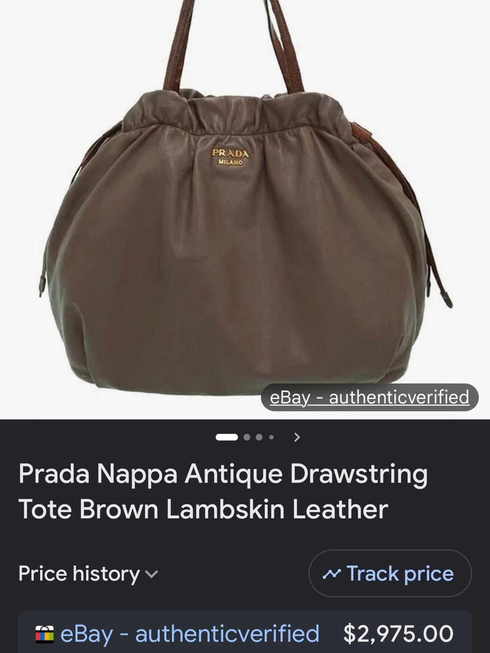 Prada Nero Large Drawstring Leather Tote with Gold Logo - Picture 2 of 16